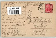 36355 W6424 Ilbeshausen - Gasthaus-Metzgerei Oechler Fuhrwerk Bahnpoststempel Zug 8891