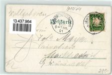 91074 W8522 Herzogenaurach 1901 Lithographie Thürmers-Turm Liebfrauenhaus Kgl. Amtsgericht Rentamt Gasthaus z. Bayrischen Hof