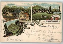 08648 O9932 Schönberg b Adorf, Vogtl 1898 Lithographie Kapellenberg Gasthaus
