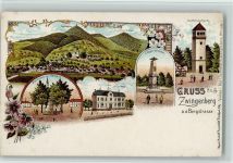 64673 W6144 Zwingenberg , Bergstr Lithographie Gruss aus - Kriegerdenkmal, Aussichtsturm , gute Erhaltung AK