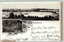 23909 W2418 Ratzeburg 1898 Lithographie Dampfer Segelboot