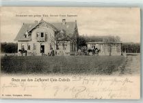 01619 O8401 Kleintrebnitz Zeithain 1905 Foto AK Gasthaus zum grünen Wald Reiter Kutsche