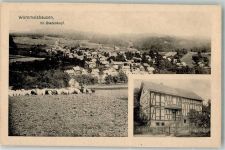 35080 W3551 Wommelshausen Foto AK Fachwerkhaus Schäffer Schaffherde