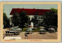 26954 W2890 Nordenham 1912 Foto AK Hotel Friesischer Hof Park Springbrunnen