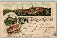 04655 O7234 Kohren-Sahlis Lithographie Vorläufer Schwalben Ratskeller Burgruine