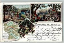 79400 W7842 Kandern 1900 Lithographie Erinnerungskarte Gefecht bei Kandern 1848 Gagern-Denkmal Landkarte