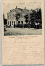 24576 W2357 Bad Bramstedt Foto AK Pensionat Forsthaus Fahrräder