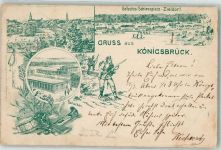 01936 O8293 Königsbrück 1896 Lithographie Vorläufer Gefechts-Schießplatz-Zieldorf Soldaten Baracken Trommel Tompete