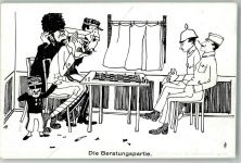 Beratungspartie WK I Propaganda WK I Zweibund Karikatur Schach Künstlerkarte