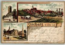 04758 O7260 Oschatz Gebrauchsspuren Oschatz anno 1800 Altoschatzer Tor 17. Jahrh. Lithographie