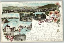 37269 W3440 Eschwege 1897 Lithographie Leuchtbergshalle Kaiserl. Postamt Hessen Denkmal