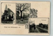 25582 W2211 Hohenaspe 1913 Gebrauchsspuren Kirche Friedenseiche Dorfstraße