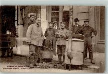 Brüssel Bruxelles 1914 Foto AK Uniform Cuisine au Palais d´été Brüsseler Allerlei Feldpost WK I
