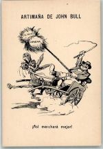 Satire Karikatur John Bull mit Esel El Tiempo Diario de la Tarde Serie I Politik Militär Humor WK I