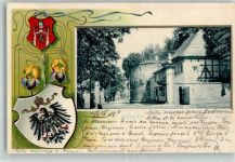 34346 W3510 Münden 1905 Prägedruck Passepartout Wappen Obertor