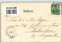 72760 W7410 Reutlingen 1904 Lithographie Hauptpost Ev. Vereinsheim Leonhardskirche