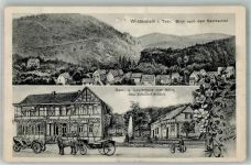 99891 O5801 Winterstein , Thüringerw 1908 Künstlerkarte Sambachtal Gasthaus zum Adler sign. Holbein