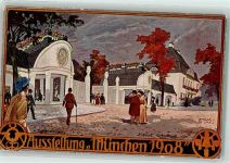 W8000 München Ausstellung 1908 sign Moos C. Nr 184 Kunstgeschichte München