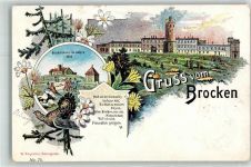 Brocken 1907 Lithographie Brockenhaus Auerhahn