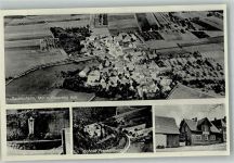 97215 W8704 Geckenheim - Fliegeraufnahme Schloss Frankenberg Kriegerdenkmal Gasthaus zur frischen Quelle