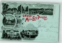 82152 W8033 Maria Eich 1898 Lithographie / Mondschein Maria Eich Schloß Gasthaus Bavaria
