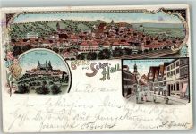 74523 W7170 Schwäbisch Hall 1899 Lithographie Gelbingerstraße Josephsturm Comburg