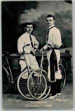 O9361 Dittersdorf b Chemnitz, Sachs Fahrrad Kunstfahrer a. Dittersdorf Lichtdruck von Trau & Schwab. Dresden Artist