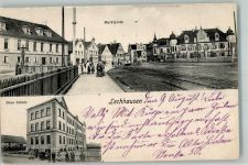 86150 W8900 Lechhausen 1906 - Marktplatz Neue Schule Straßenbahn