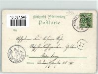74523 W7170 Schwäbisch Hall 1896 Gebrauchsspuren Lithographie Comburg