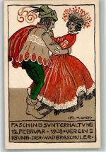 W8000 München Faschingsunterhaltung 1908 sign. Mayer Kunstgeschichte München BOAKC