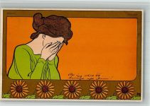 Souci Jugendstil Blüten Frau hat Sorgen Meunier 1899 BOAKC
