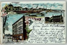 63065 W6050 Offenbach am Main 1902 Lithographie Altes Schloss Ludwigstrasse Main Hafen