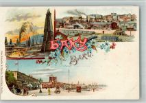 Baku BOAKC Ölfelder Fabrik Hafen Lithographie