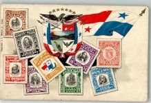 Prägedruck Briefmarkenabbildungen Wappen Adler Fahne
