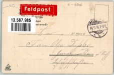 07768 O6906 Kahla , Thür 1916 Prägedruck Kahla Friedenstauben Feldpost