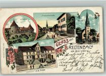 36287 W6431 Breitenbach a. Herzberg 1910 BOAKC Lithographie Herzberg Dorfkirche Gasthaus Reidt Nachporto