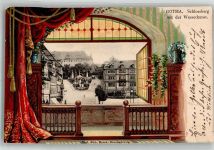 99867 O5800 Gotha , Thür 1902 Prägedruck Schlossberg Wasserkunst Fensterblick