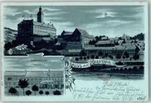 74831 W6953 Gundelsheim , Württ 1899 Lithographie Gasthaus zum Prinz Carl Mondschein