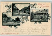 38871 O3701 Veckenstedt 1898 - Pfarrhaus Schulzenamt Gasthaus zum Deutschen Kaiser