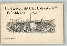 52388 W5164 Eschweiler über Feld BOAKC Lithographie Besteckfabrik Carl Zeyen & Co. Vertreteranzeige