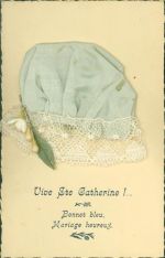 Hut zu Ste Catherine aus echtem Stoff mit echter Spitze Motiv Frankreich KEINE AK