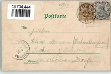 19386 O2861 Kreien 1902 BOAKC Schallies Gasthaus Dorfstraße Kirche Lithographie