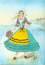Tracht Italien Lombardei echte Stickerei Seide (gestickt)