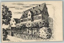 56333 W5406 Winningen , Mosel Künstlerkarte Gasthaus zum Schwan Zeichnung