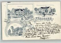 04416 O7113 Markkleeberg BOAKC Zöbigker Rittergut Materialwarengeschäft Helbig Kirche Rose