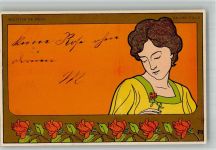 Bouton de Rose Jeune Fille Jugendstil Meunier 1899 BOAKC