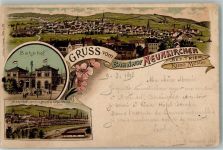 66538 W6680 Neunkirchen , Saar 1898 Lithographie Bahnhof Stumm`sche Werke