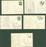 Lot mit 5 AK Gesicht Geruch Gehör Geschmack Gefühl Poesie Kleinposten bis 20