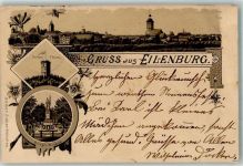 04838 O7280 Eilenburg 1897 Gebrauchsspuren Lithographie Vorläufer Ottmar Zieher Sorben-Turm Kriegerdenkmal