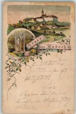 82346 W8138 Andechs 1899 Lithographie Verläufer Druck um 1890 St. Elisabeth-Brünnlein Kloster Andechs
